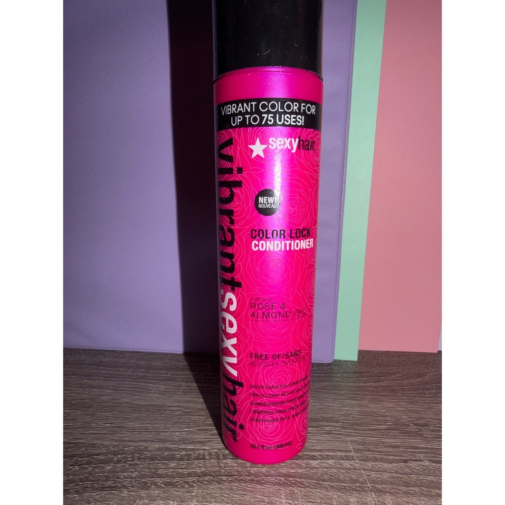 Sexy Hair Vibrant Color Lock Conditioner Rose Almond Oil 10.1oz Sulfate Free
